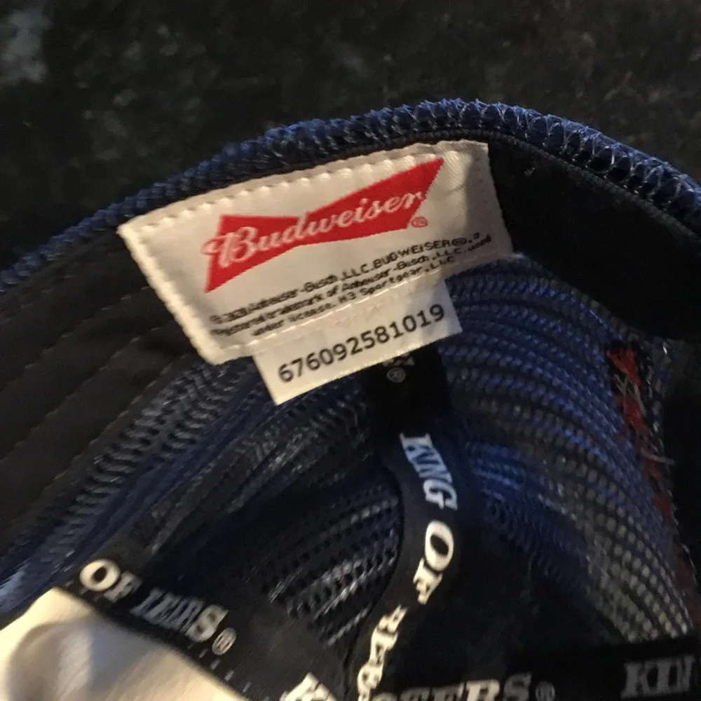 Budweiser Beer Snap Back Athletic Red White Navy Mesh Alcohol Baseball Hat